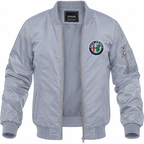 Alfa Romeo grey lightweight bomber jacket front product photo | color: grey |