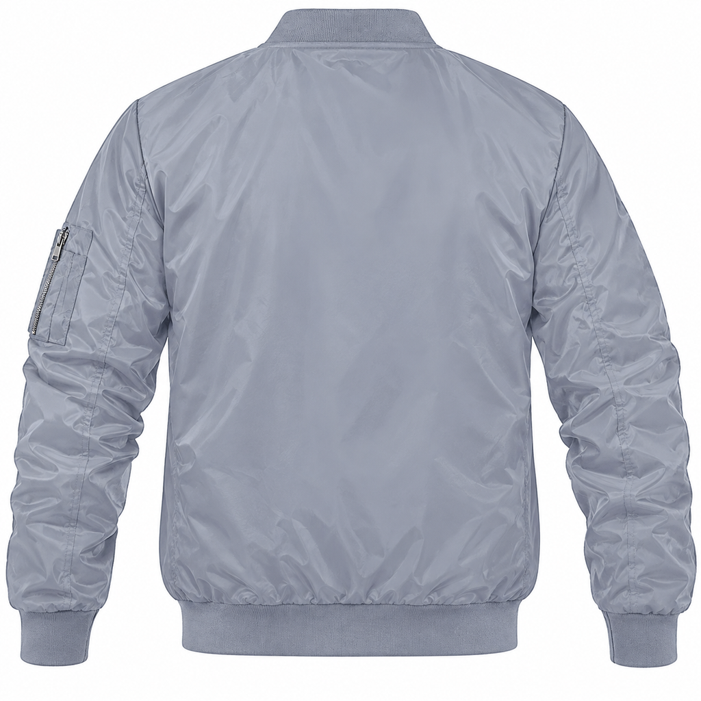 Alfa Romeo grey lightweight bomber jacket back product view | color: grey |