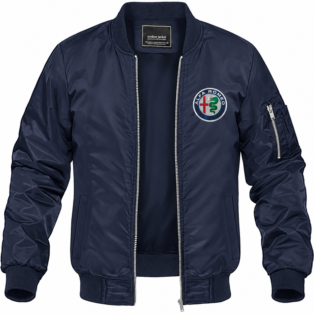 Alfa Romeo navy bomber jacket front product photo | color: navy |