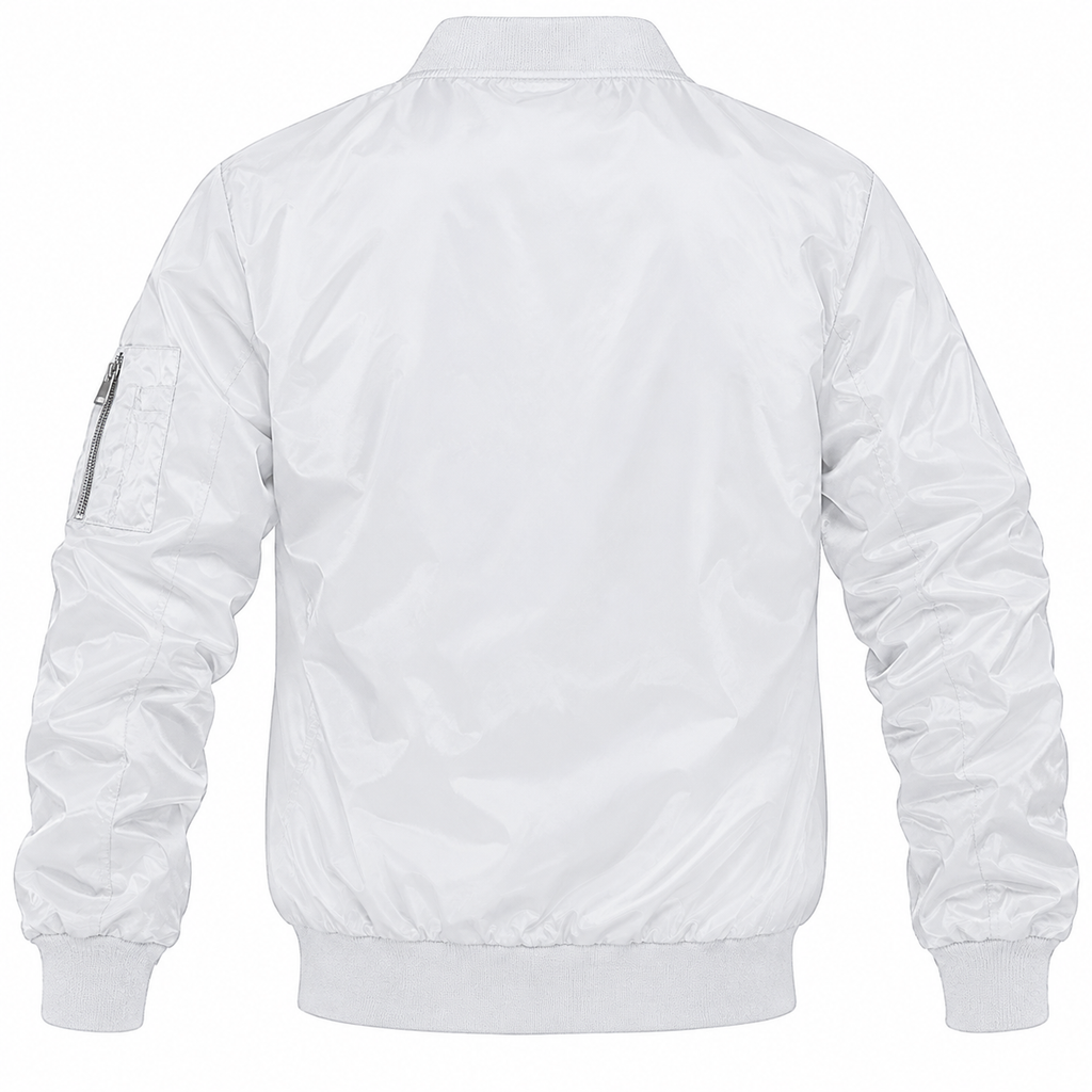 Alfa Romeo white lightweight bomber jacket back product view | color: white |