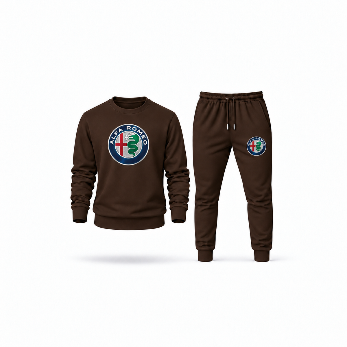 Men's Alfa Romeo Sweatshirt Joggers Set | Color: Brown | Main