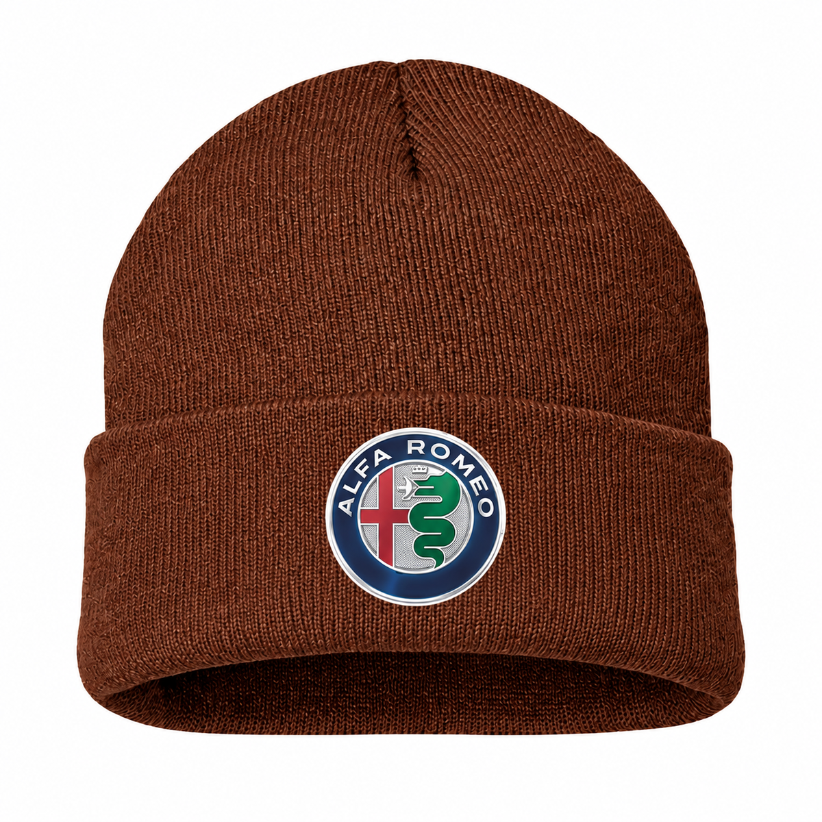 Men's Alfa Romeo Beanie Hat — Brown — clean front main