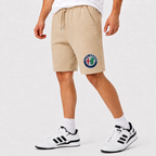 Alfa Romeo fleece shorts Beige front logo near left hem