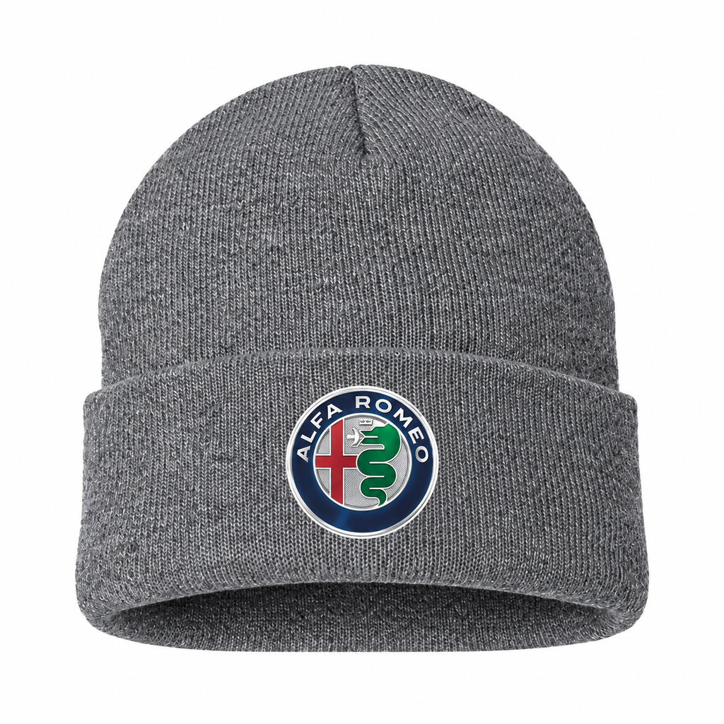 Men's Alfa Romeo Beanie Hat — Gray — clean front main