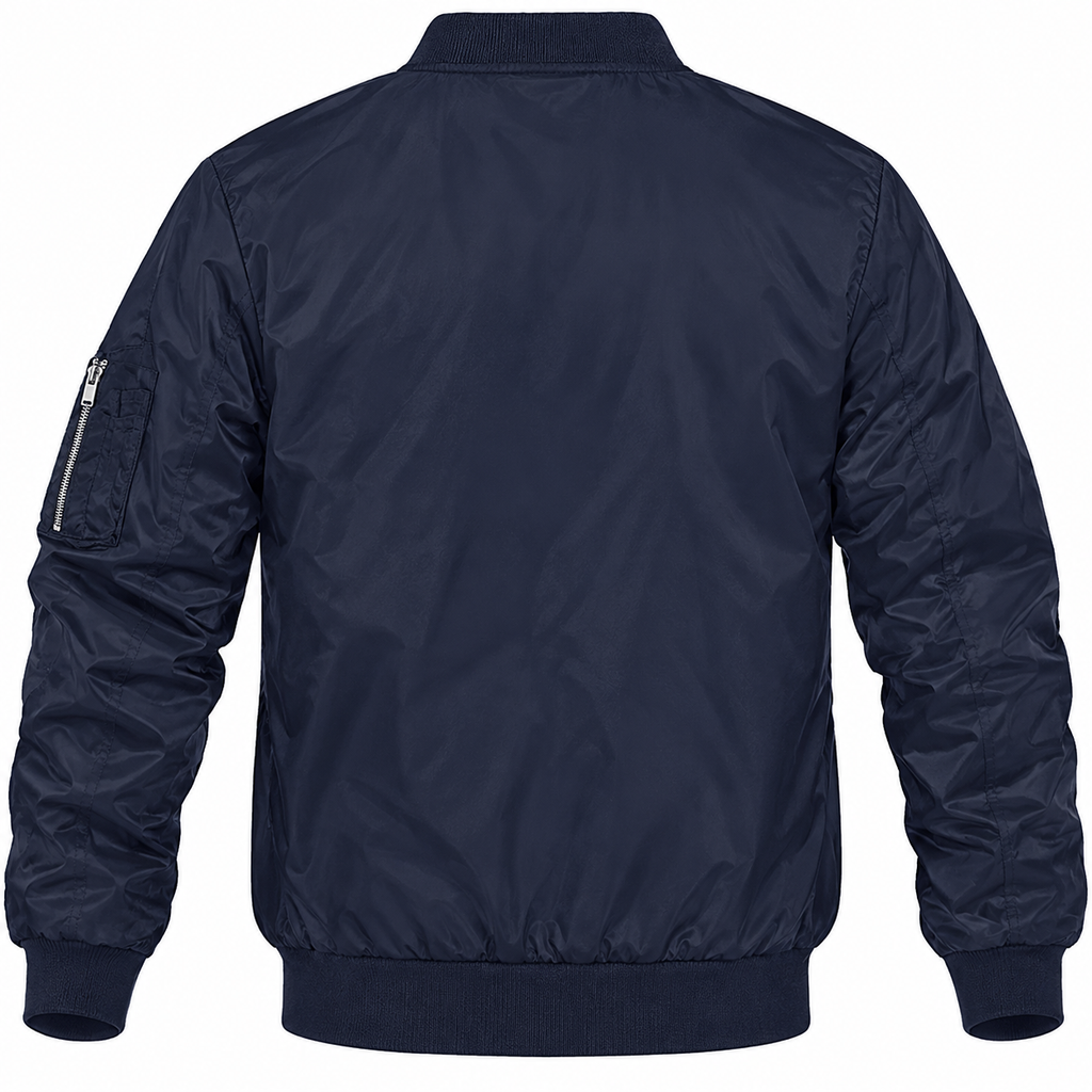 Alfa Romeo navy bomber jacket back product view | color: navy |