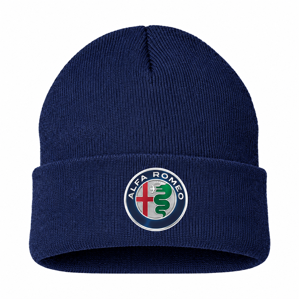 Men's Alfa Romeo Beanie Hat — Navy — clean front main