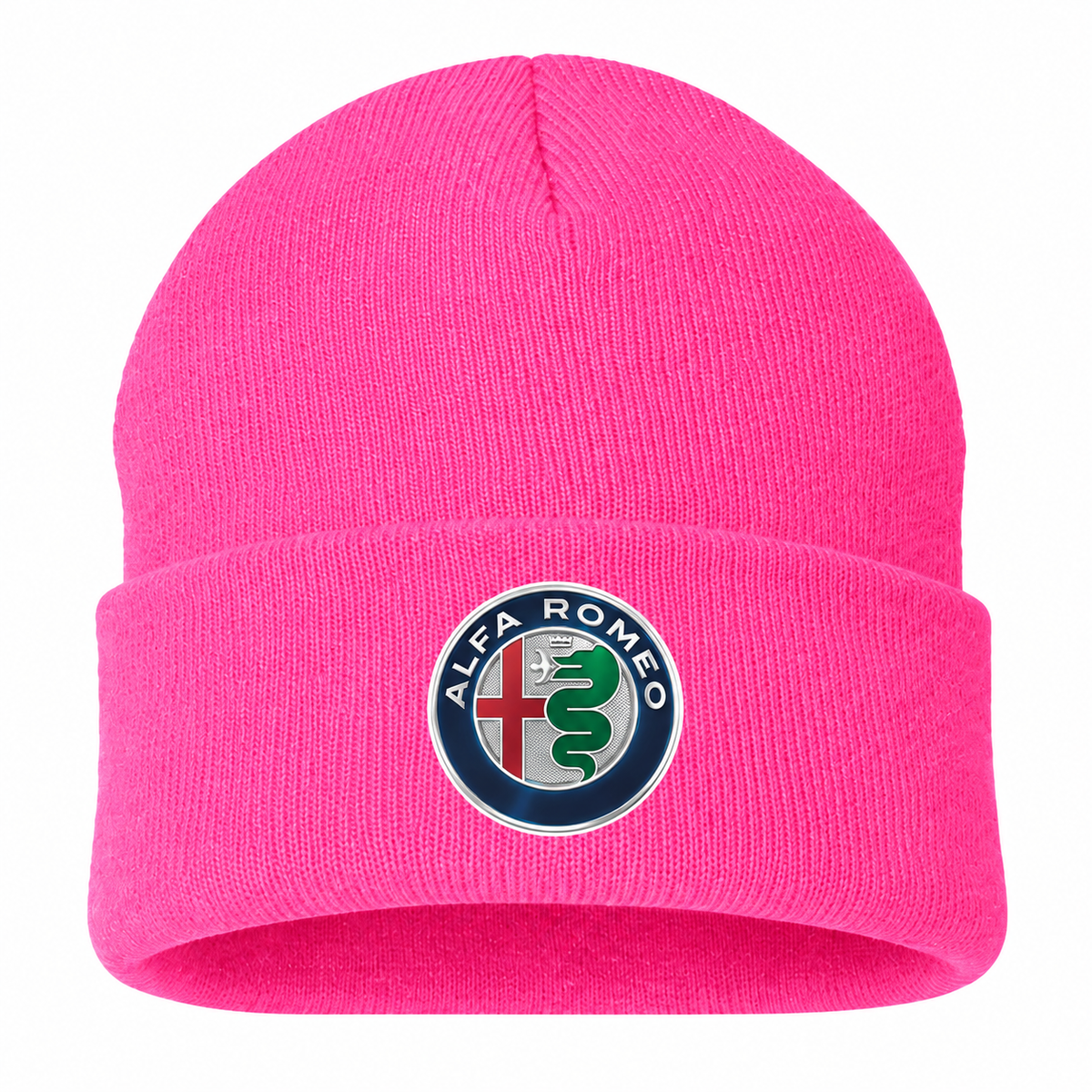 Men's Alfa Romeo Beanie Hat — Pink — clean front main