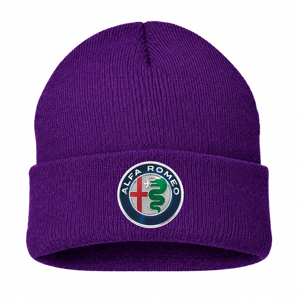 Men's Alfa Romeo Beanie Hat — Purple — clean front main