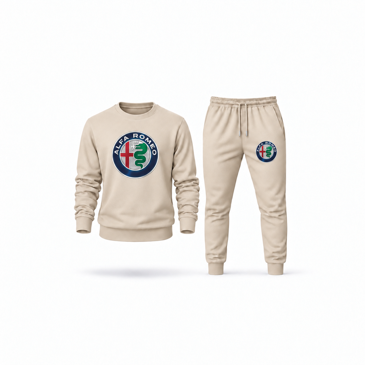 Men's Alfa Romeo Sweatshirt Joggers Set | Color: Tan | Main