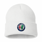 Men's Alfa Romeo Beanie Hat — White — clean front main