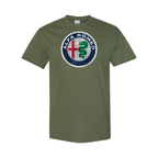 Youth Kids Alfa Romeo Car Cotton T-Shirt | Color: Army Green | Main