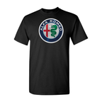 Youth Kids Alfa Romeo Car Cotton T-Shirt | Color: Black | Main