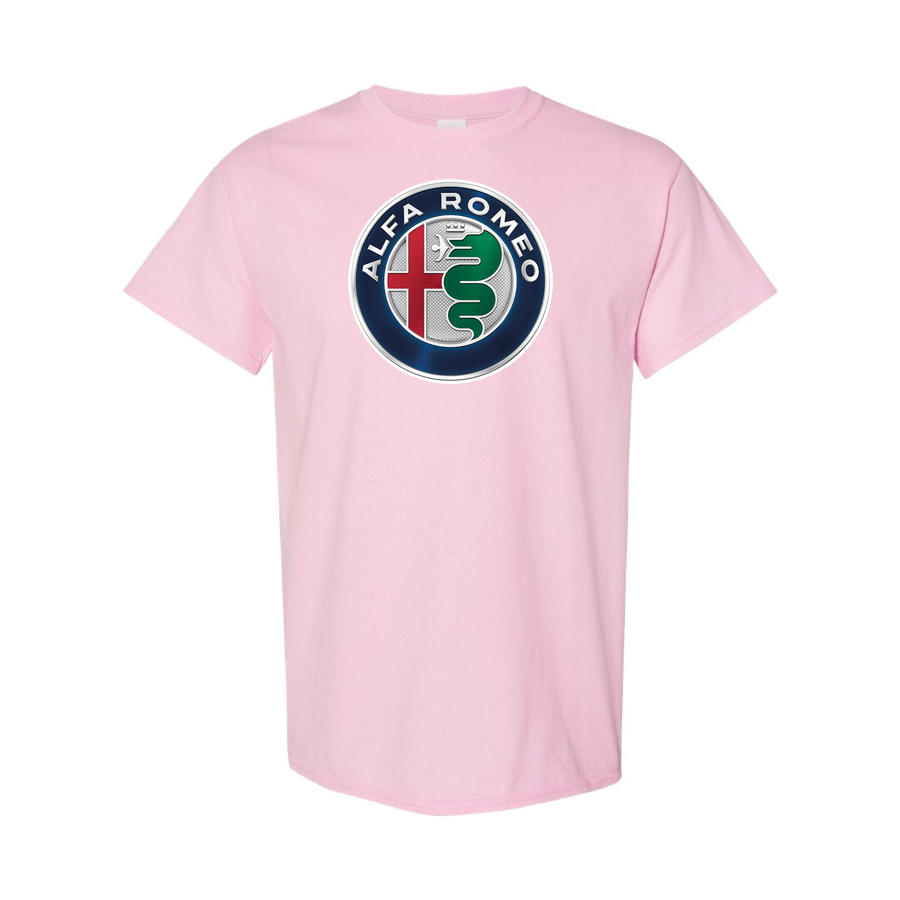 Youth Kids Alfa Romeo Car Cotton T-Shirt | Color: Pink | Main