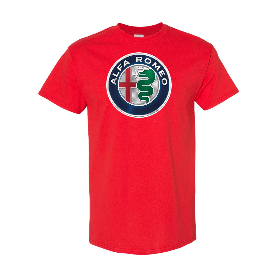 Youth Kids Alfa Romeo Car Cotton T-Shirt | Color: Red | Main