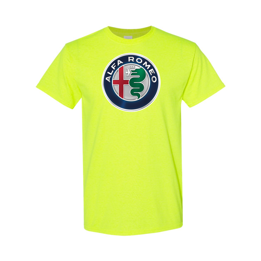 Youth Kids Alfa Romeo Car Cotton T-Shirt | Color: Safety Green | Main