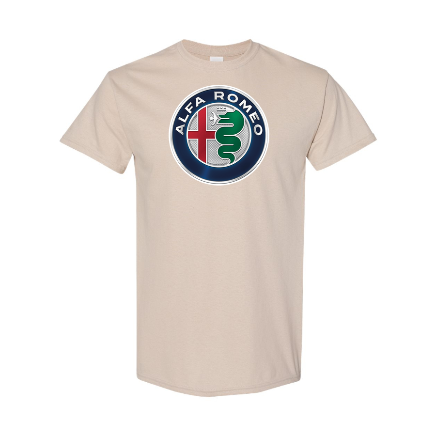 Youth Kids Alfa Romeo Car Cotton T-Shirt | Color: Tan | Main