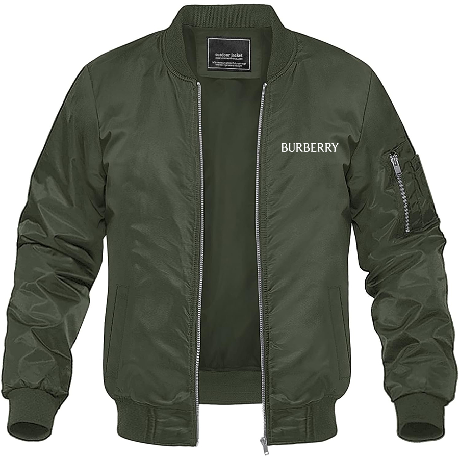 Men's Burberry Lightweight Bomber Jacket Windbreaker Softshell Varsity Jacket Coat