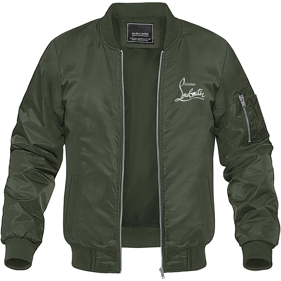 Men's Christian Louboutin Lightweight Bomber Jacket Windbreaker Softshell Varsity Jacket Coat