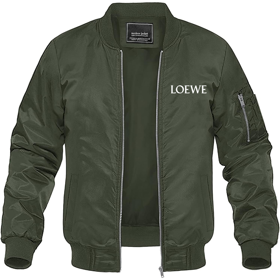 Men's Loewe Lightweight Bomber Jacket Windbreaker Softshell Varsity Jacket Coat