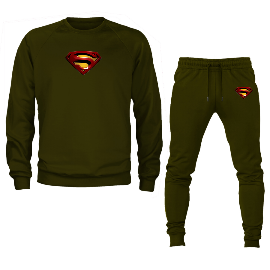Men's Superman Superhero Crewneck Sweatshirt Joggers Suit
