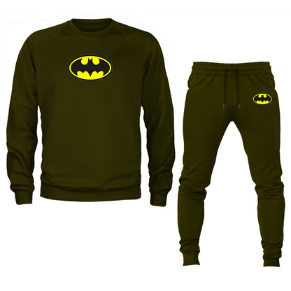 Men's DC Comics Batman Superhero Crewneck Sweatshirt Joggers Suit