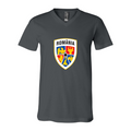Men’s  Romania National Soccer Team - BELLA + CANVAS - Jersey V-Neck Tee - 3005