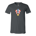 Men’s Croatia National Soccer Team - BELLA + CANVAS - Jersey V-Neck Tee - 3005