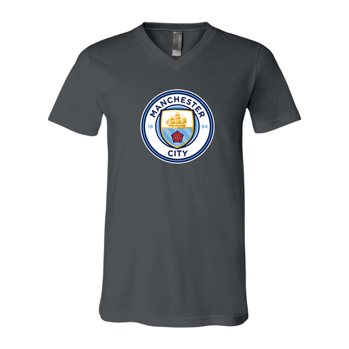 Men’s  Manchester City Soccer - BELLA + CANVAS - Jersey V-Neck Tee - 3005