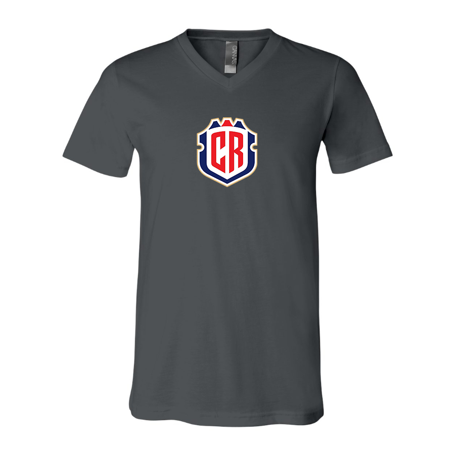 Men’s Costa Rica National Soccer Team - BELLA + CANVAS - Jersey V-Neck Tee - 3005