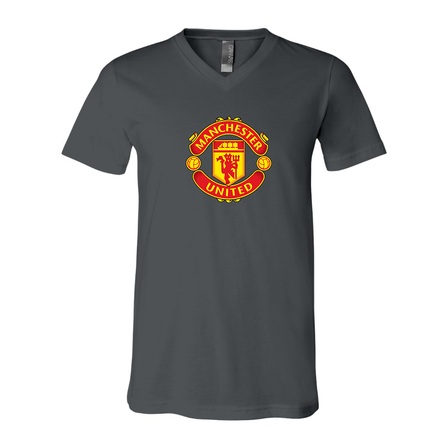 Men’s  Manchester United Soccer - BELLA + CANVAS - Jersey V-Neck Tee - 3005