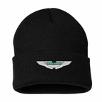 Men's Aston Martin Beanie Hat — Black — clean front main