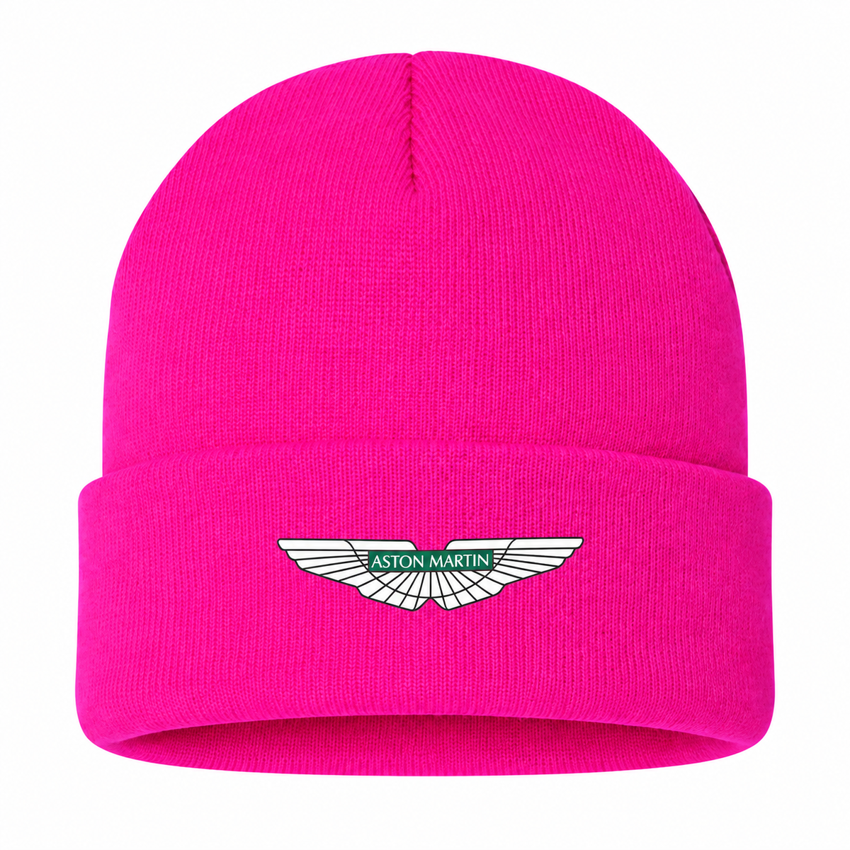 Men's Aston Martin Beanie Hat — Hot Pink — clean front main
