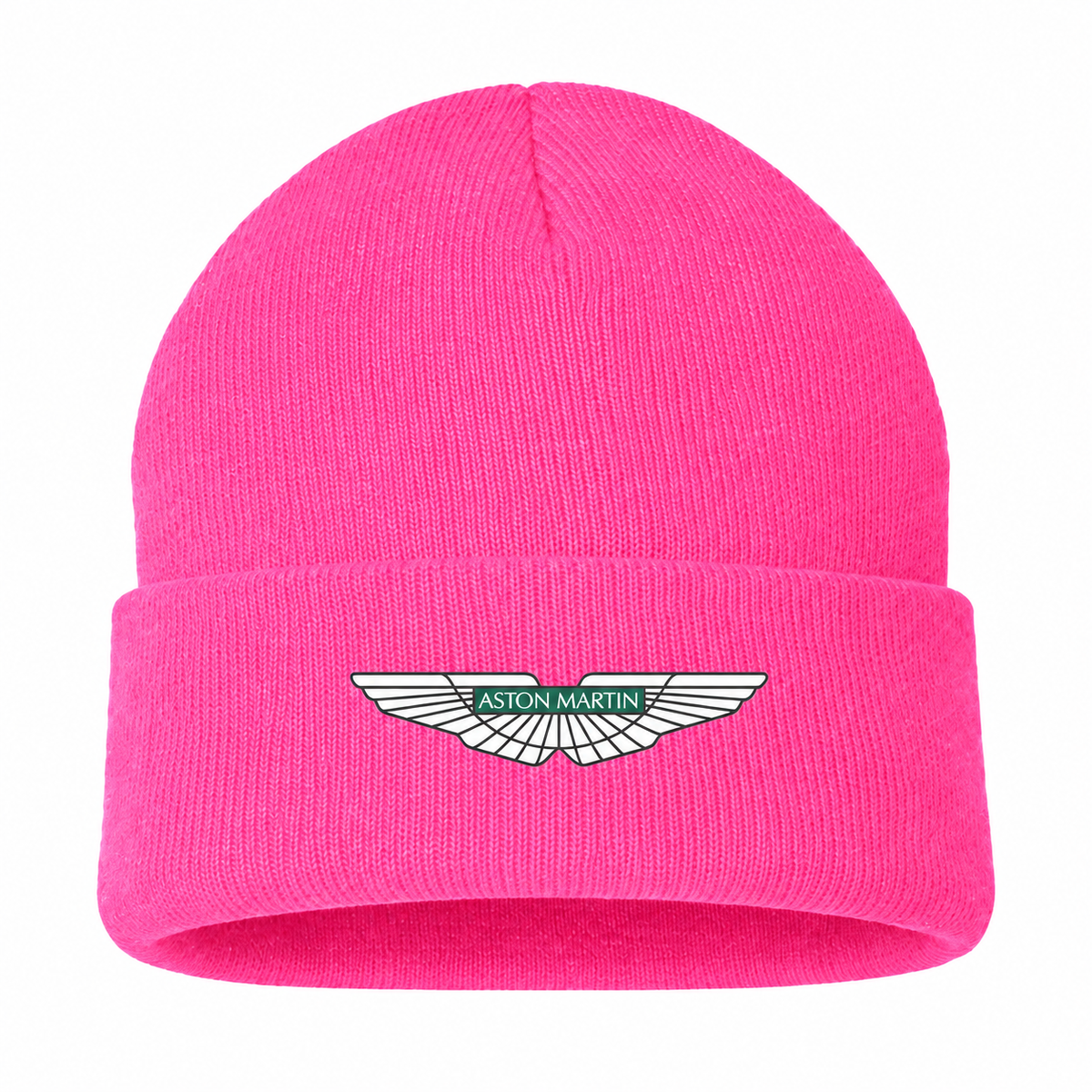 Men's Aston Martin Beanie Hat — Pink — clean front main