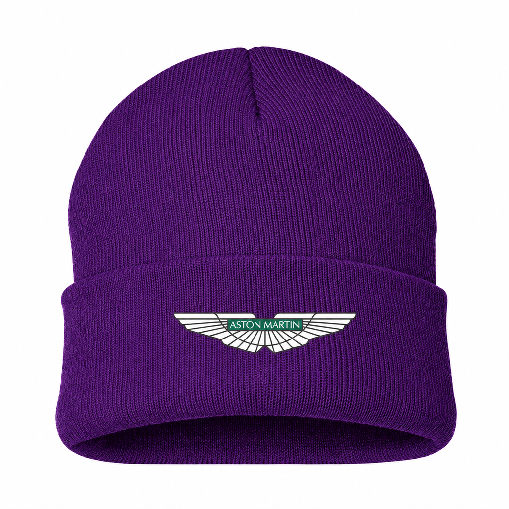 Men's Aston Martin Beanie Hat — Purple — clean front main
