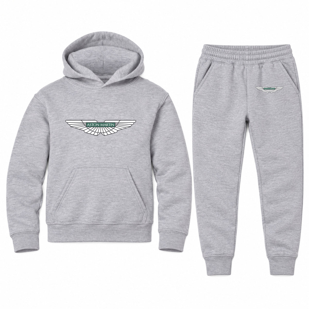 Aston Martin youth hoodie jogger set, Sports Grey, Youth Large ages 10–12