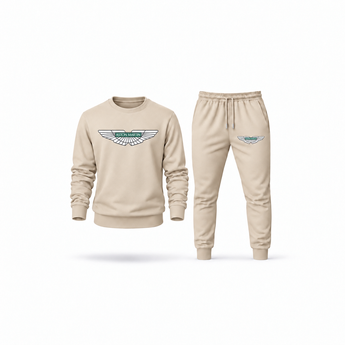 Men's Aston Martin Sweatshirt Joggers Set | Color: Tan | Main