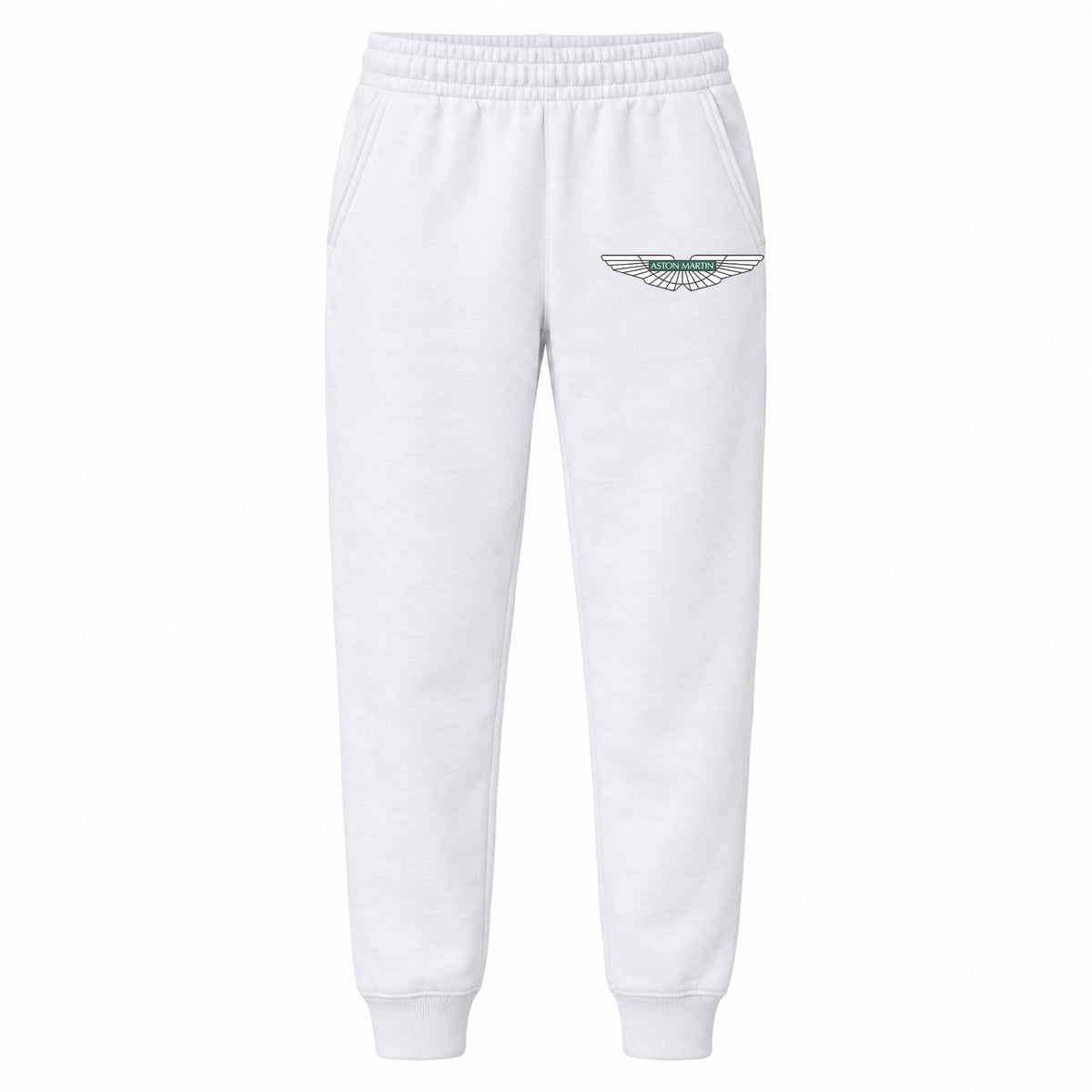 Aston Martin youth jogger sweatpants in White, Youth Large ages 10–12