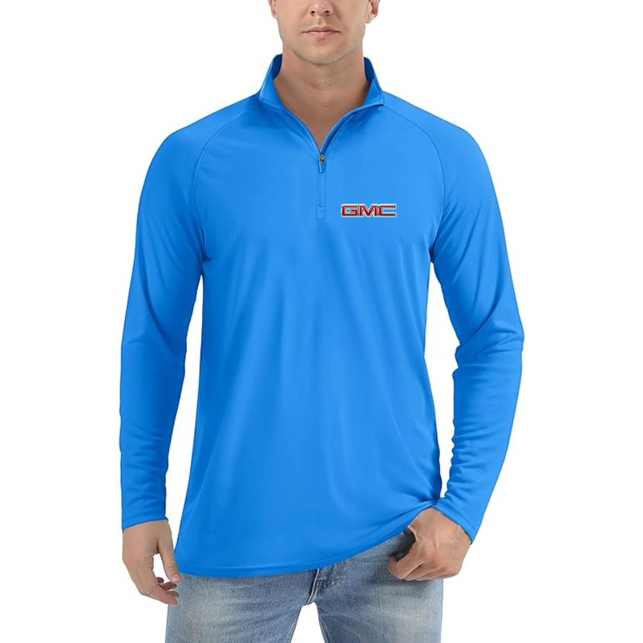 Men’s GMC Car - Lightweight Quarter-Zip Athletic Shirt – Long Sleeve Performance Wear