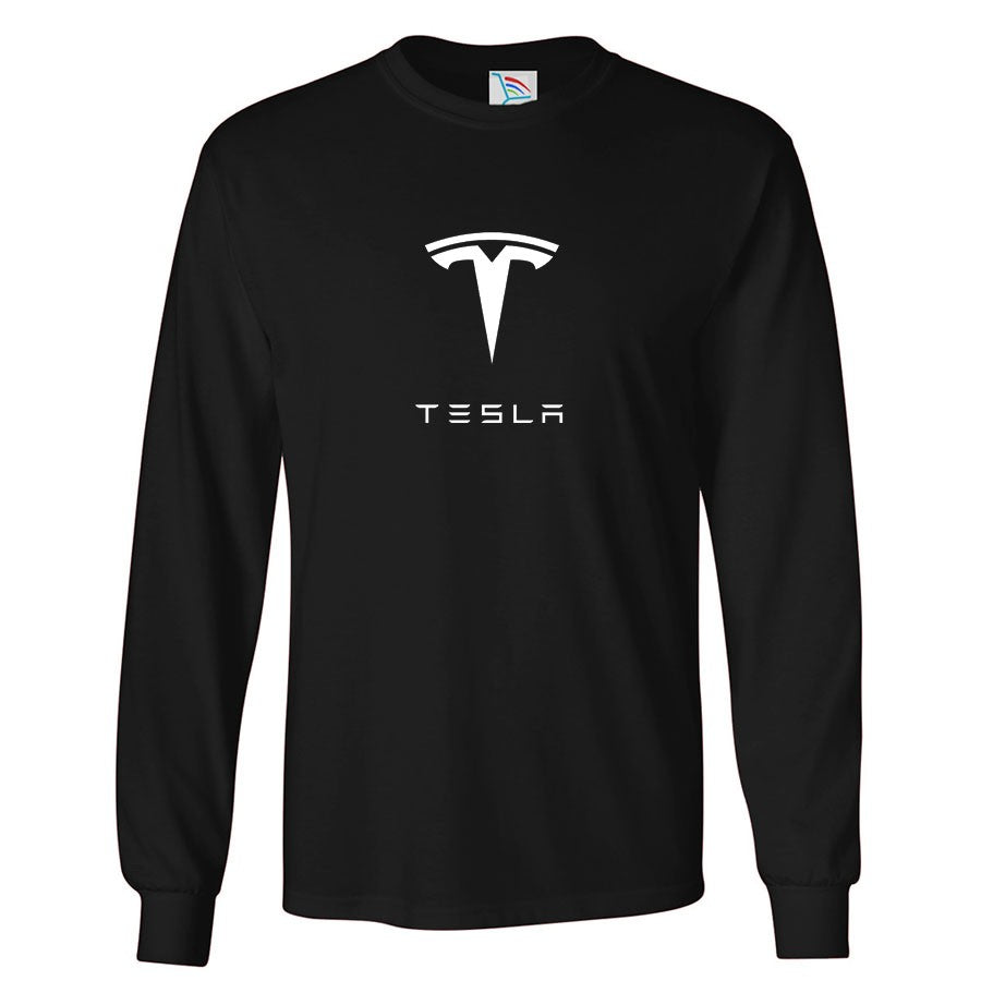 Youth Kids Tesla Motorsports Car Long Sleeve T-Shirt