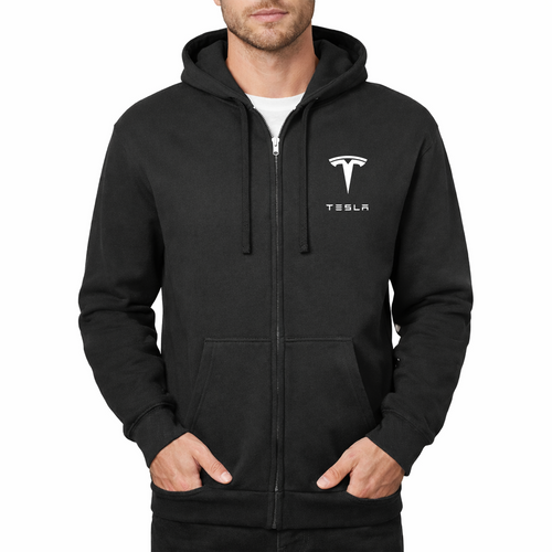 Men’s Tesla Motorsports Car Zipper Hoodie