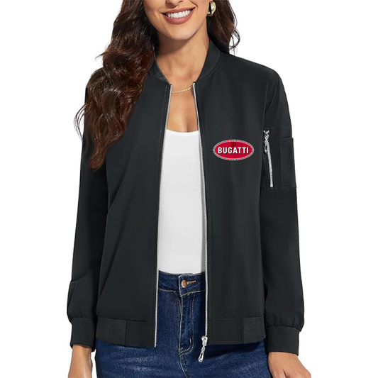 Women's Bugatti Car - Premium Bomber Jacket with Polished Detailing and Functional Sleeve Pocket - Modern Luxury Outerwear