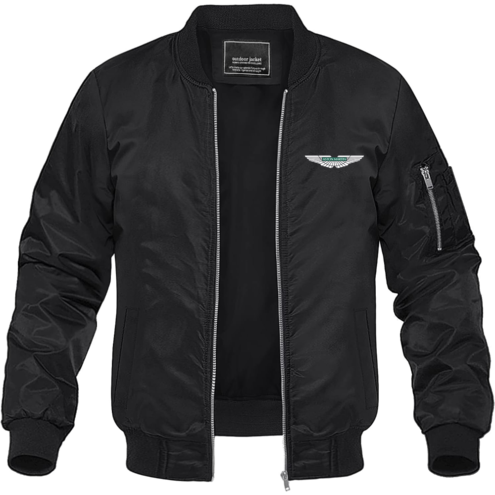 Men's Aston Martin Motorsports Car Lightweight Bomber Jacket Windbreaker Softshell Varsity Jacket Coat