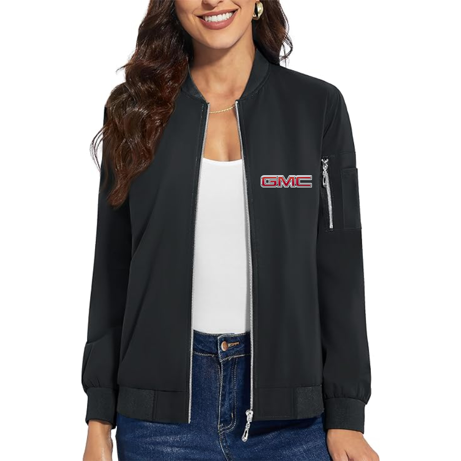 Women's GMC Car - Premium Bomber Jacket with Polished Detailing and Functional Sleeve Pocket - Modern Luxury Outerwear