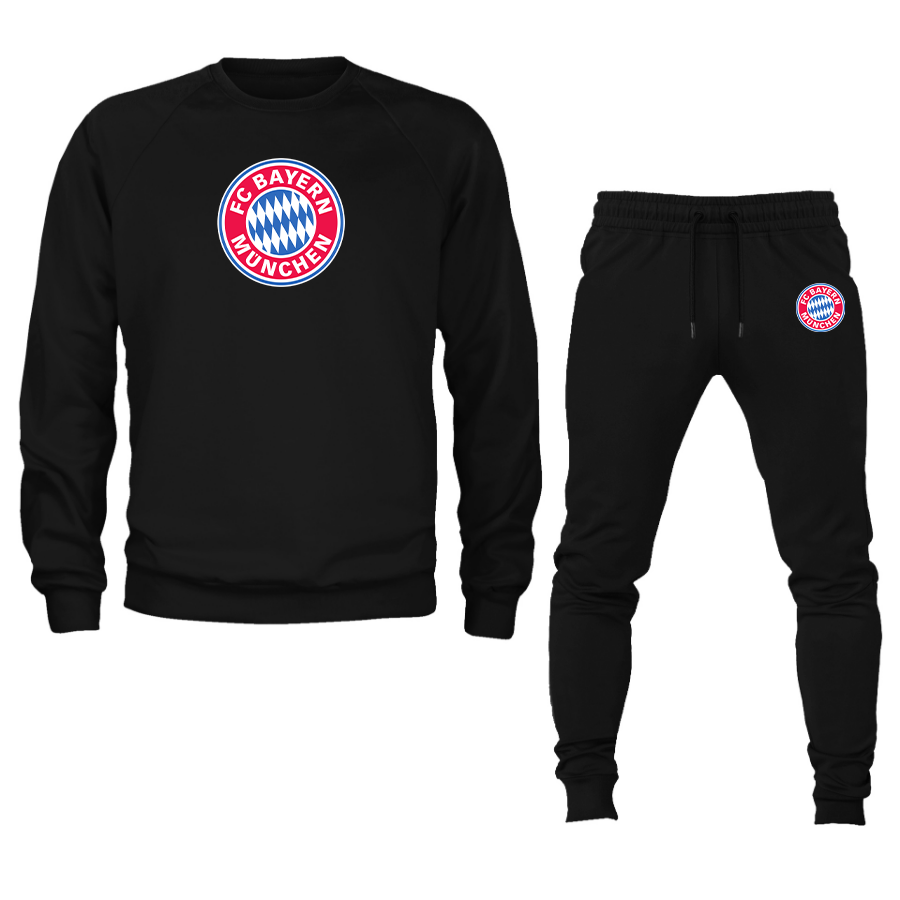 Men's F.C. Bayern Munchen Soccer Logo Crewneck Sweatshirt Joggers Suit