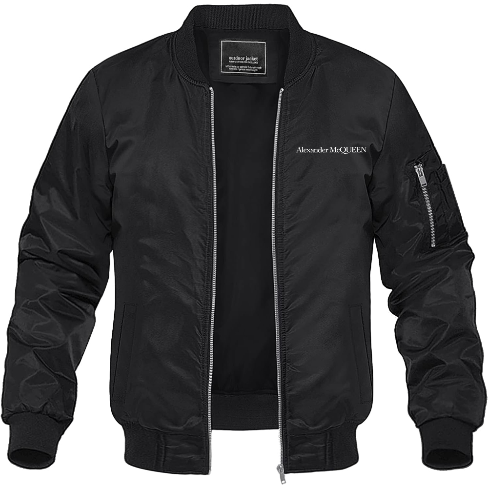 Men's Alexander McQueen Lightweight Bomber Jacket Windbreaker Softshell Varsity Jacket Coat