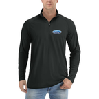 Men’s Ford Car - Lightweight Quarter-Zip Athletic Shirt – Long Sleeve Polyester Wear