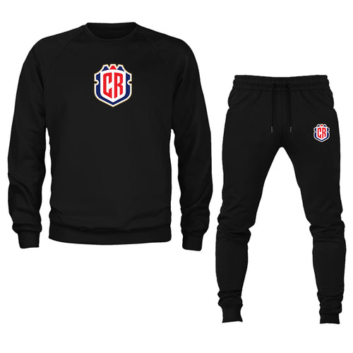 Men's Costa Rica National Soccer Team Crewneck Sweatshirt Joggers Suit
