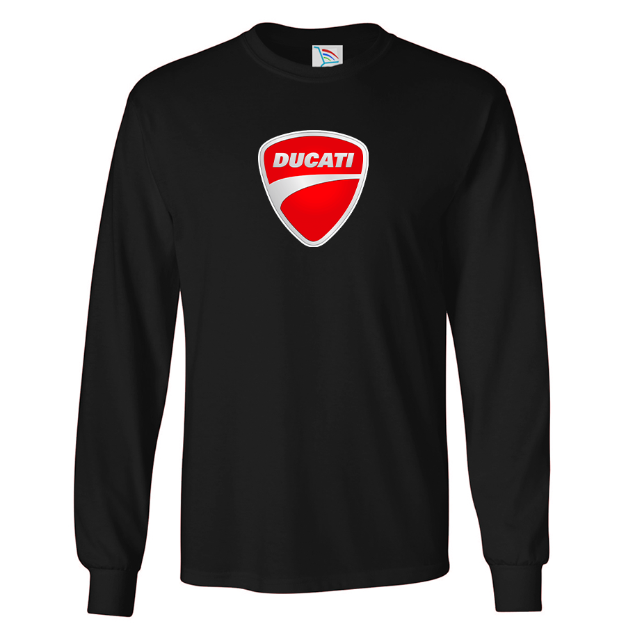 Youth Kids Ducati Motorcycle Long Sleeve T-Shirt