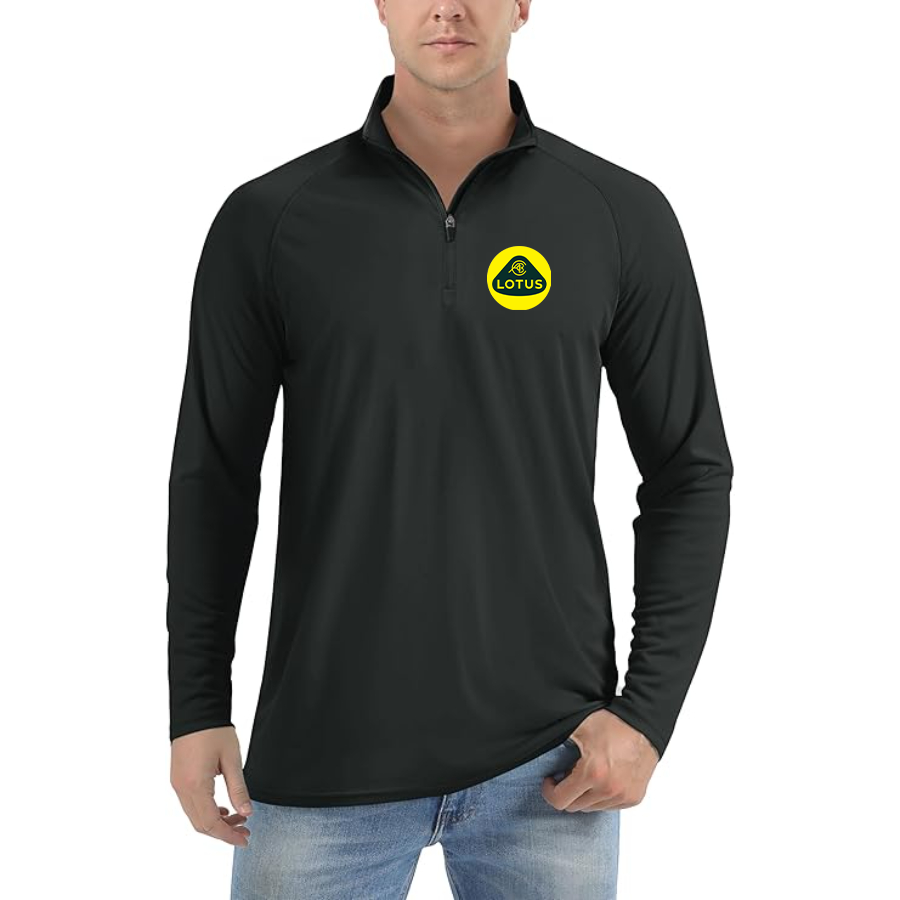 Men’s Lotus Car - Lightweight Quarter-Zip Athletic Shirt – Long Sleeve Polyester Wear