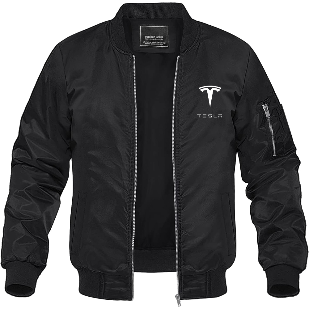 Men’s Tesla Motorsports Car Lightweight Bomber Jacket Windbreaker Softshell Varsity Jacket Coat